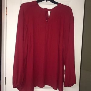 NWT Torrid red long sleeve blouse. Size 5/28W.
